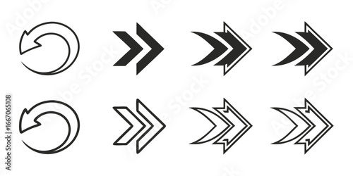 Collection of Diverse Arrow Icons and Symbols