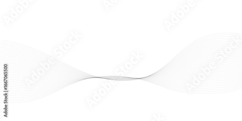Abstract wavy grey stream element for design on transparent background isolated. frequency sound wave lines, technology, data science, business wave line background. Vector illustration.	
