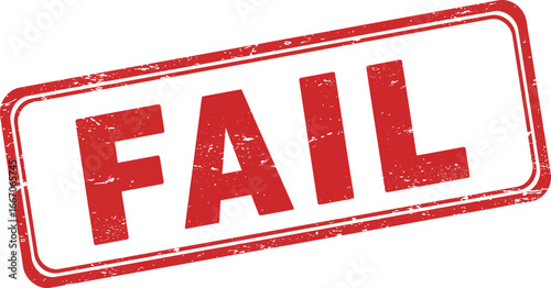 A red fail stamp on a transparent background with a distressed texture