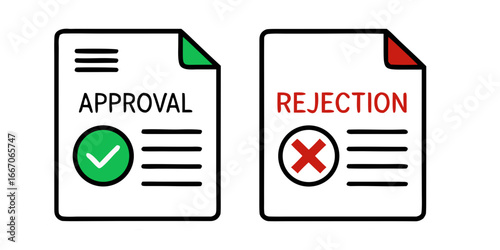 Approval and rejection sign bitton file vector illustration 