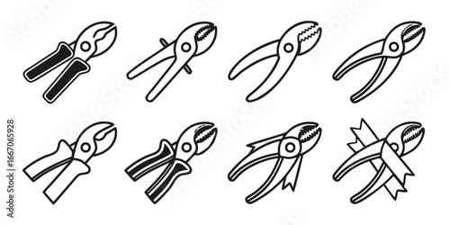 Collection of Pliers and Cutting Tools Icons