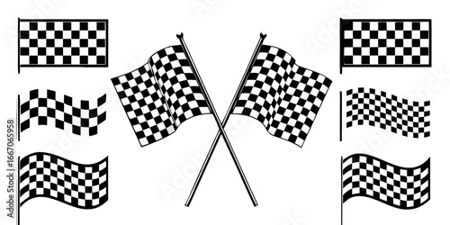 Collection of checkered flag vector 