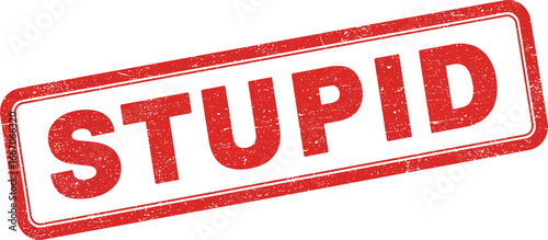 A red stamp with the word stupid on a transparent background