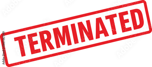 A red terminated stamp on a transparent background indicating cancellation or end of service