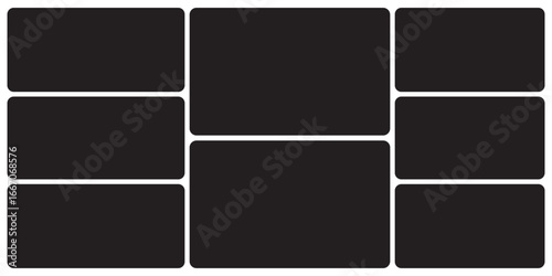 Template photo collage 8 pictures empty style for moodboard, album vector