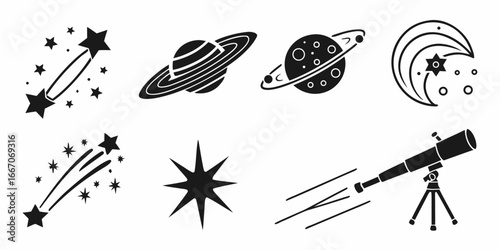 Cosmic Icons: Planets, Stars, and Telescope Collection
