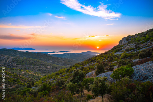 Scenic Sunset Over Hvar Island, Croatia