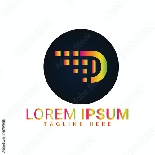 15.eps d text vector logo design 