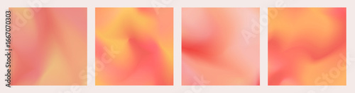 Peach gradient abstract background set pastel color. Yellow soft gradation summer texture vector 10 eps