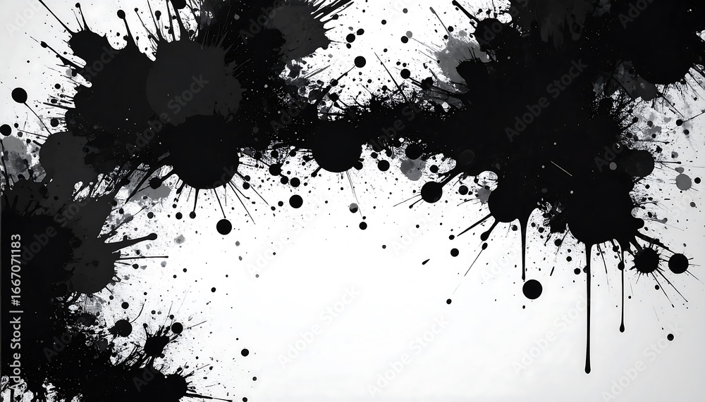 Fototapeta premium Black Ink Splatter Background. (1)