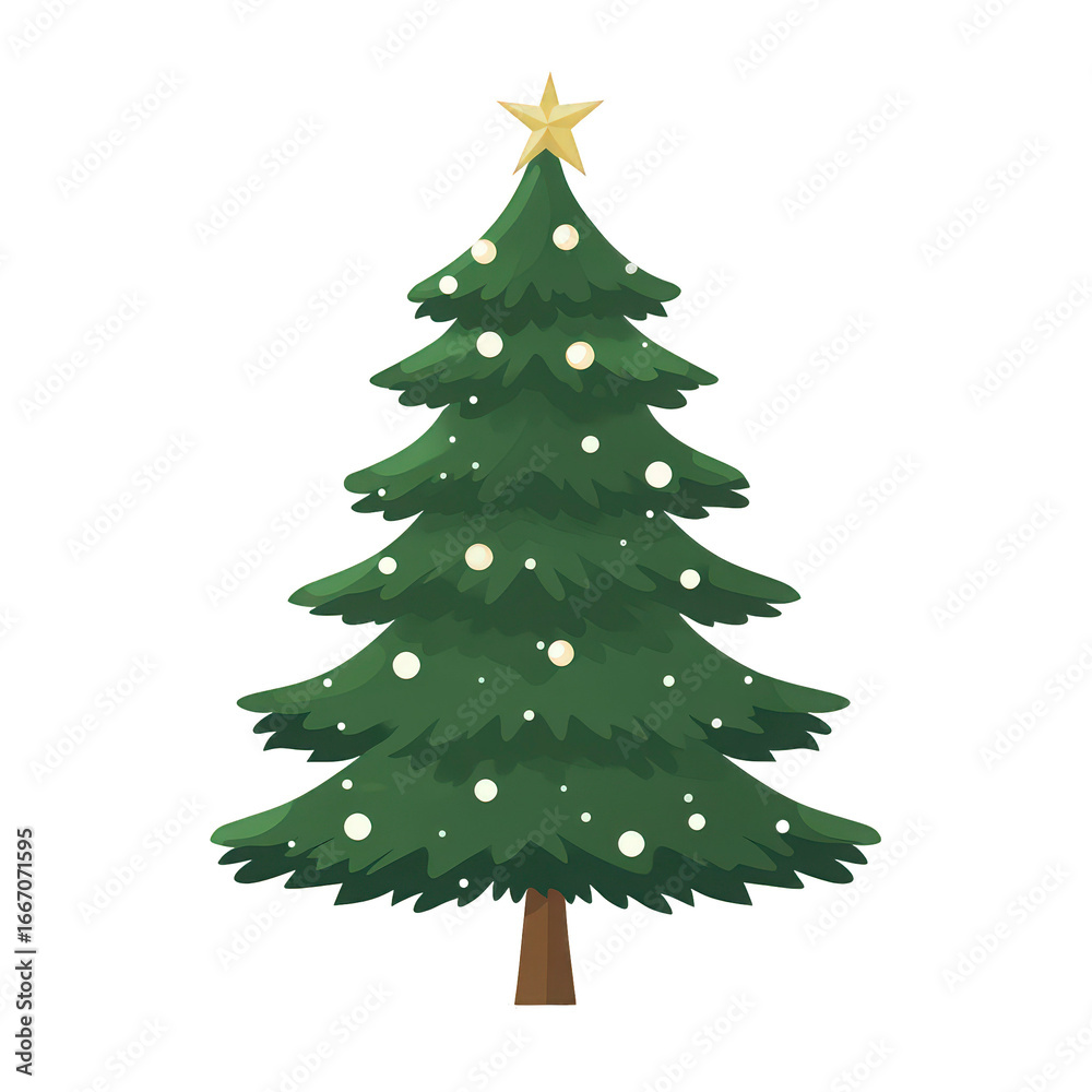 Fototapeta premium Christmas tree with a star on top