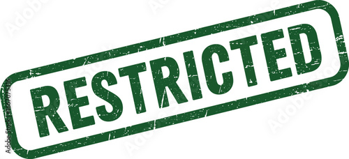 A green restricted stamp on a white background indicating limited access or confidentiality on transparent background