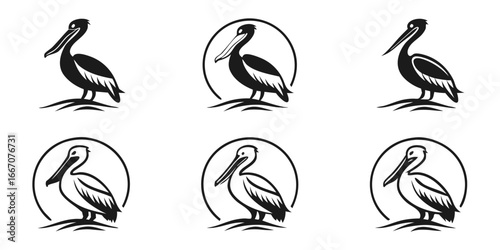 Stylized Pelican Logo Designs Collection