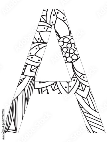 Letter coloring pages for adults and kids