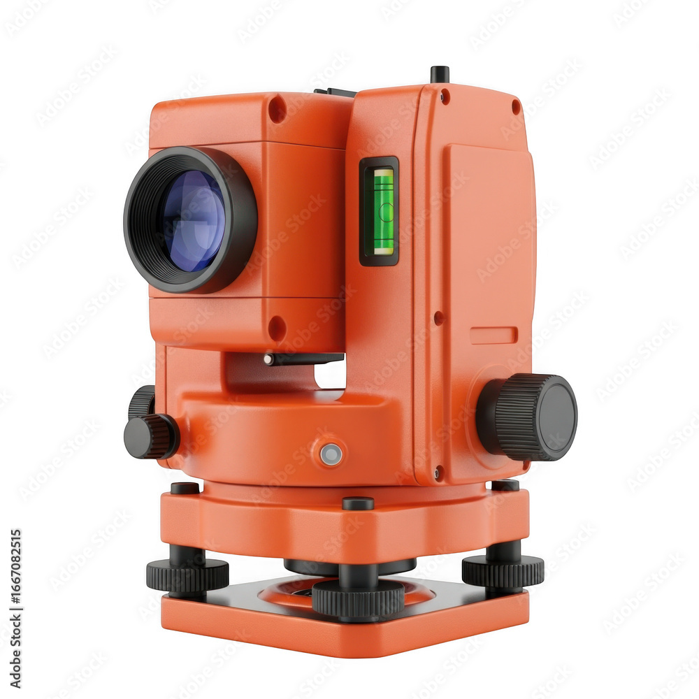 Fototapeta premium Precision digital theodolite for accurate surveying and construction measurements transparent background