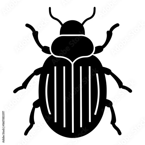 Black silhouette of a biscuit beetle insect icon