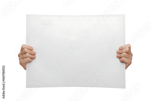 Two Hands Holding A Blank White Paper Sheet With Transparent Background graphic design isolated on a transparent background
