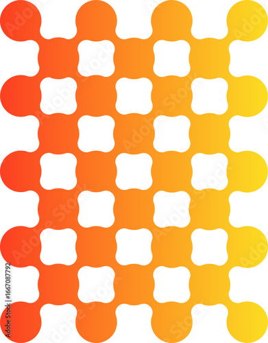 Square modular grid filled with tightly arranged gradient circles in geometric formation.