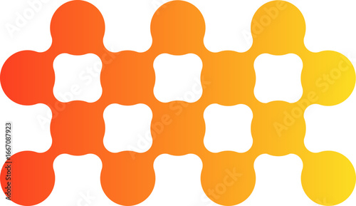 Gradient circles arranged in a modular geometric horizontal row with offset alignment.