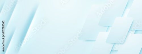 Soft, light blue rectangles overlap, creating a layered, abstract background with subtle shading and depth.