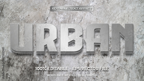 Urban editable text effect with natural stone background