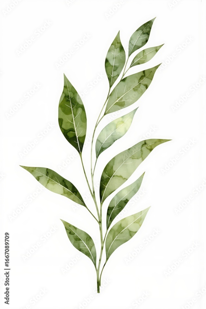 Fototapeta premium a watercolor painting of green leaves
