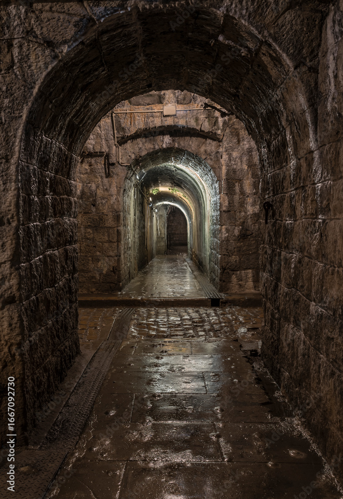 Fototapeta premium tunnel in a historic fortification