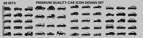 Car Vector Icon Set – Automobile Vehicle Collection