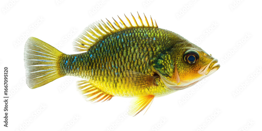 Fototapeta premium Isolated colorful fish illustration on transparent png background