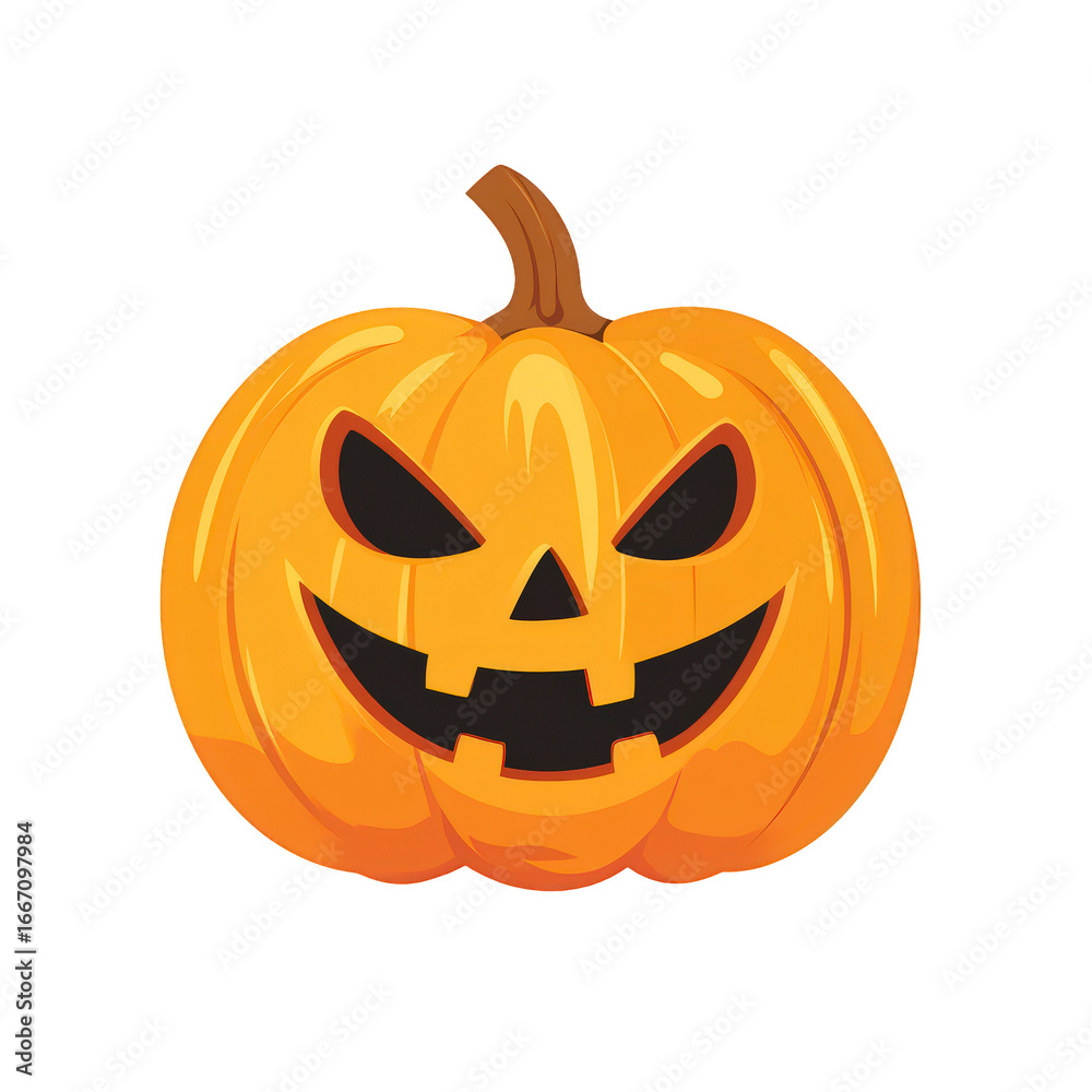 Fototapeta premium Pumpkin with a scary face on it