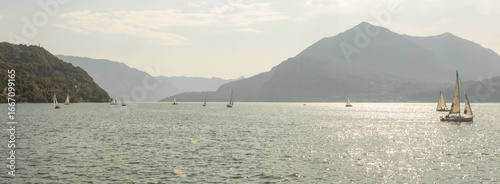 Sailboats gliding gracefull...