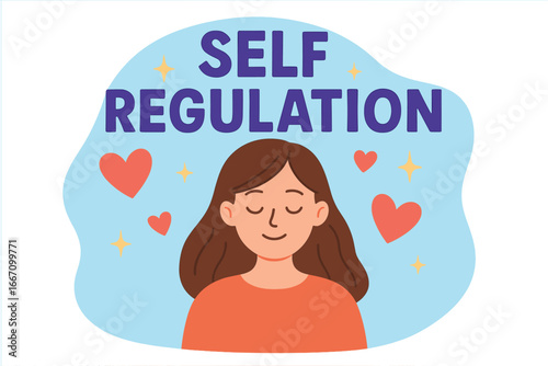 A poster promoting mental health awareness features a cartoon illustration of a thoughtful young girl with hearts surrounding her head