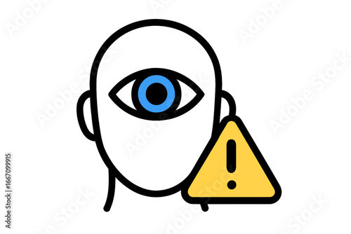 A visual representation of awareness and mindful observation is presented in an editable stroke form