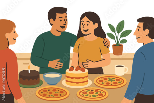 A devoted older Black couple and their grandson savor homemade pies and tarts in the comfort of their own home