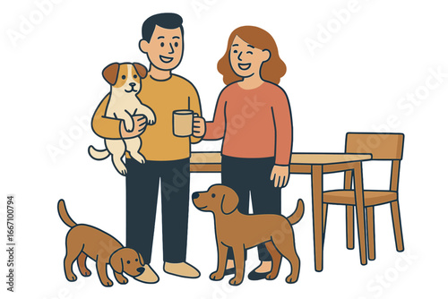 Diverse set of multiracial homosexual gay couples isolated on white background, international lgbt family at home spending time together, vector illustration, flat holiday collection