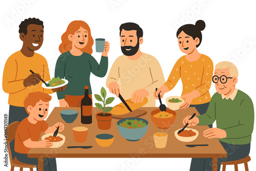 Stay and work at home, where people engage in various activities such as cooking, gardening, and reading