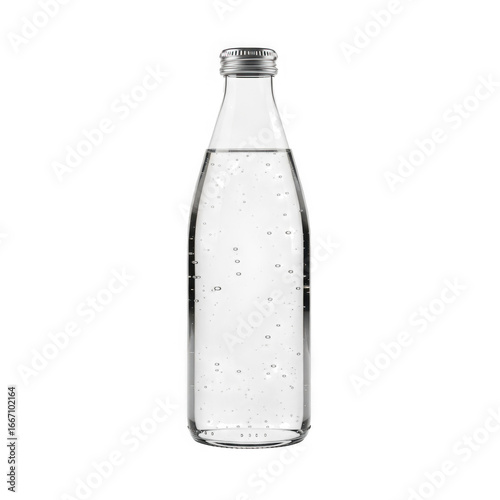 Wallpaper Mural Clear glass bottle filled with sparkling water and metal cap Torontodigital.ca