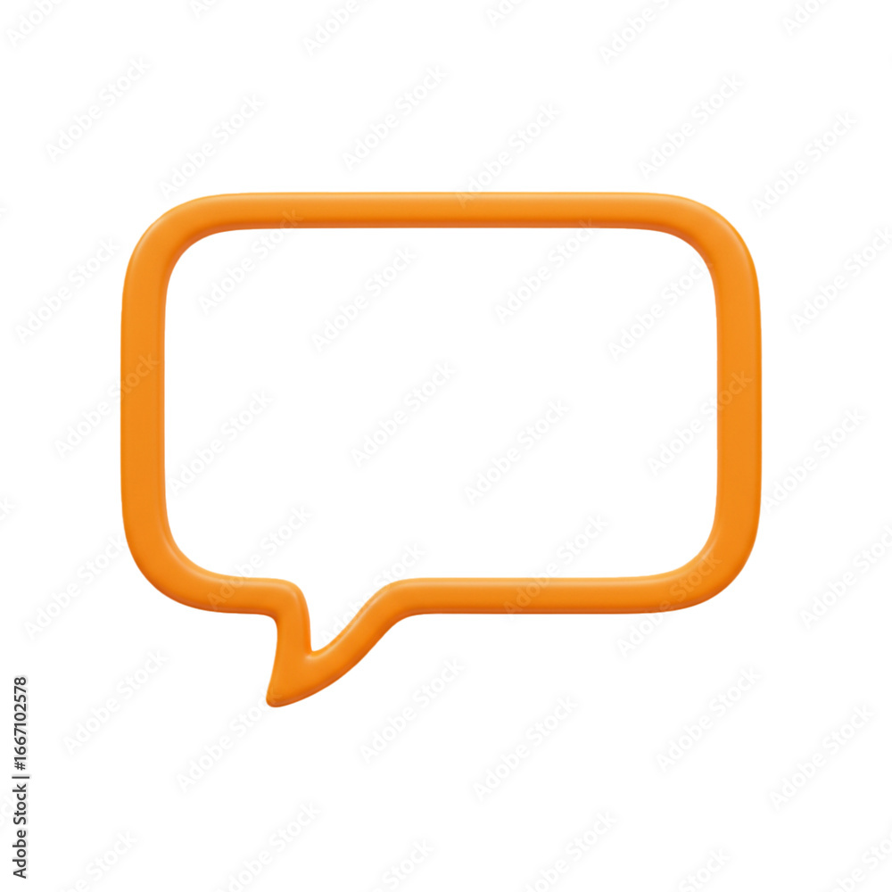 Naklejka premium An orange speech bubble for chat and communication. isolated on transparent background