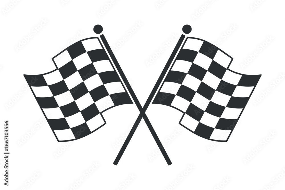 Fototapeta premium Checkered Flags Icon for Racing Events, Motorsports Competitions, and Victory Celebrations and Achievements