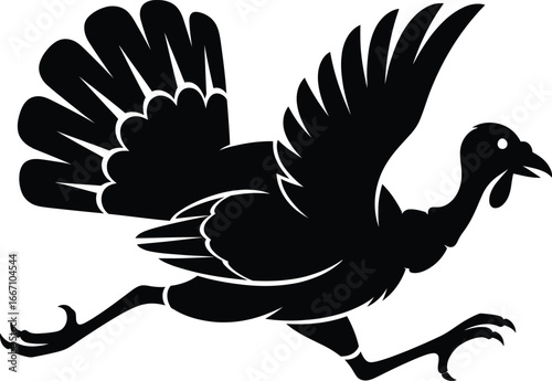 Thanksgiving turkey vector art of turkey running fast for thanksgiving holiday celebration design and decoration vector