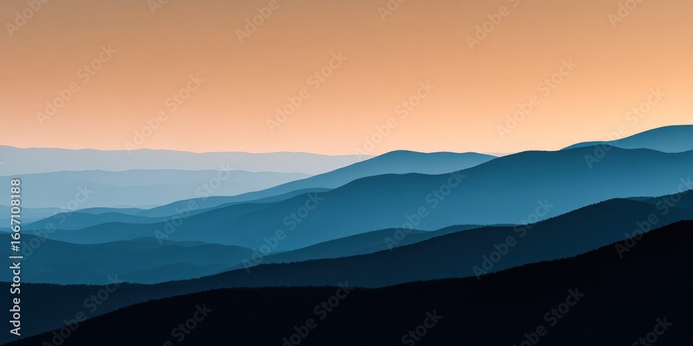 Fototapeta premium Majestic mountain range during sunset glow