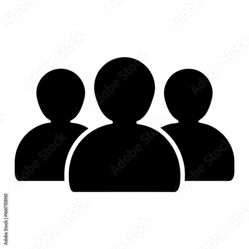 Three silhouettes of people standing together representing teamwork or collaboration.