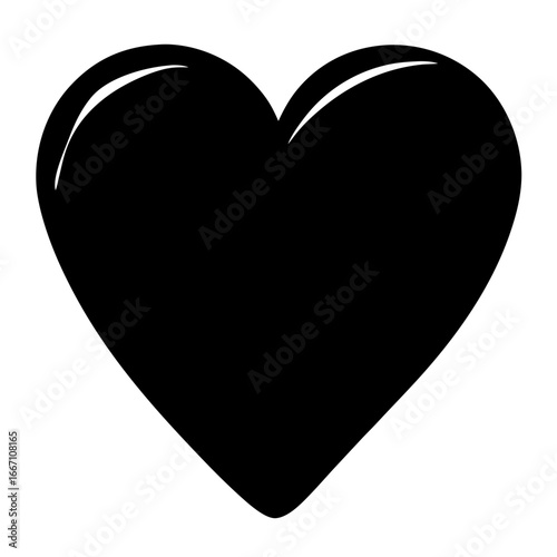 Classic black heart symbol conveying love, affection, and romantic feelings beautifully
