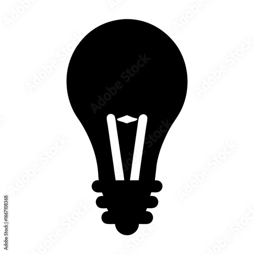 Simple black and white illustration of a light bulb signifying an idea