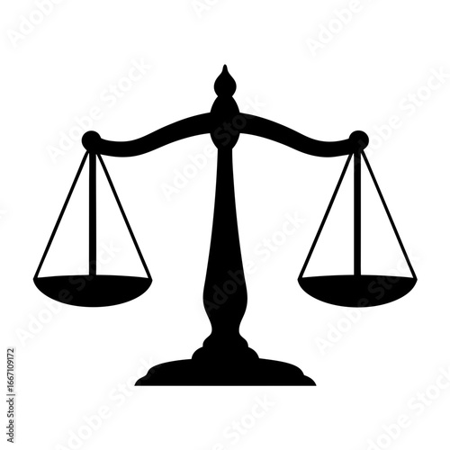 Stylized Silhouette of Scales of Justice representing fairness and legal systems