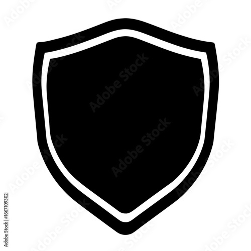 Simple black shield with white border illustration vector icon design element