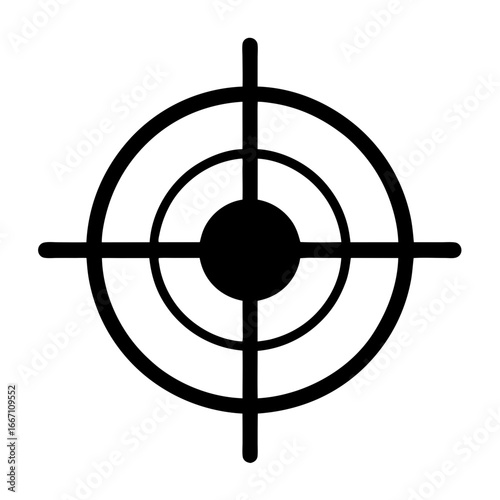 Monochrome Target Illustration Emphasizing Precision and Accuracy for Various Applications