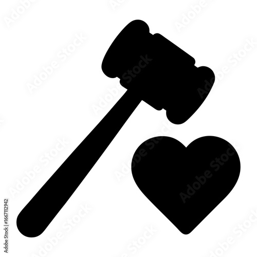 A symbolic representation of justice and matters of the heart concept art