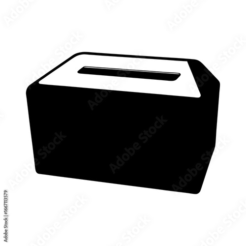 Ballot box for voting in elections with slot for paper ballots