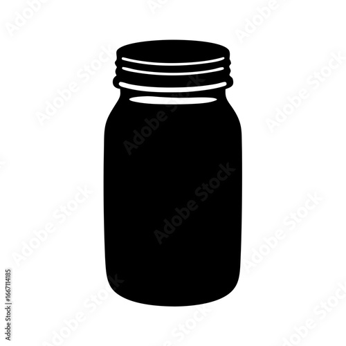 Silhouette of a classic mason jar perfect for canning or storage